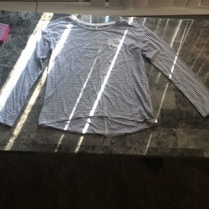 A Blue and white striped Shirt